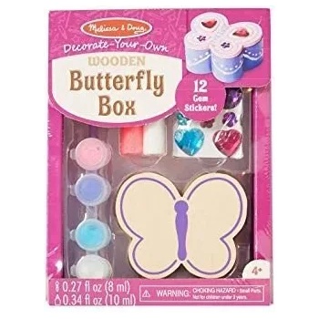 Image 1 of Melissa & Doug - Дървена кутия за декориране - Пеперуда