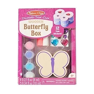Melissa & Doug - Дървена кутия за декориране - Пеперуда