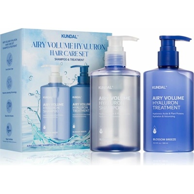 Kundal Airy Volume Shampoo sampon a balzám na vlasy s květinovou vůní 300 ml + Treatment Blossom Breeze 300 ml