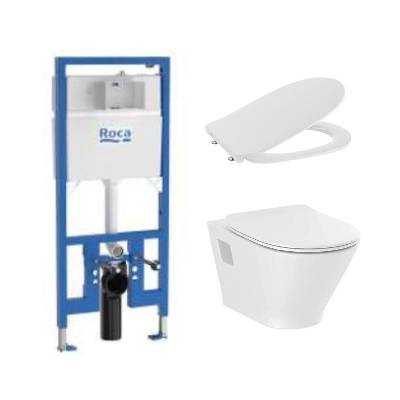 Комплект за WC Duplo S 90 mm 4 в 1 The Gap Round Rimless (бутон по избор) (A8900A0020 + A3460N7000 + A801D12003) (250115)