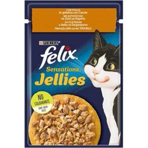  Котешка храна Felix пиле с моркови Sensations 85гр