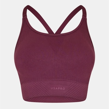 USA Pro UP Seamless Adjustable Sports Bra - Dark Cherry