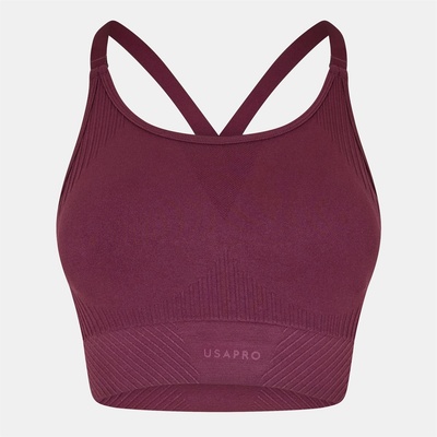USA Pro UP Seamless Adjustable Sports Bra - Dark Cherry
