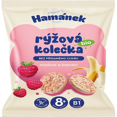 Hamánek Bio Rýžová kolečka malina a banán 35 g – Zboží Dáma