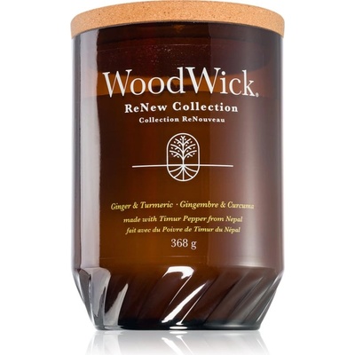 WoodWick Renew Ginger & Tumeric ароматна свещ с дървен фитил 368 гр