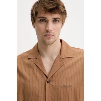 Nanushka Риза Nanushka SHAUN в кафяво със свободна кройка NM25SSTP11575 (NM25SSTP11575)