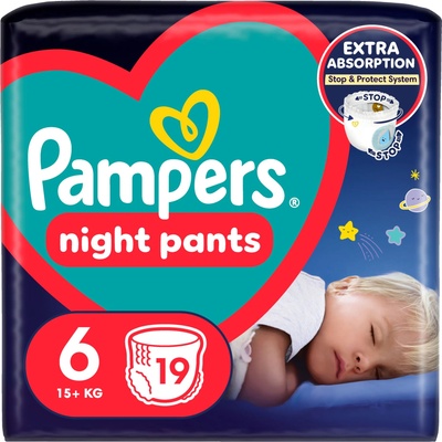 Pampers Нощни панталони за пелени 15kg+ Големи 6 (19бр. ) (8006540234761)