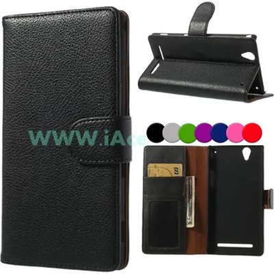Sony Xperia T2 Ultra Magnetic Wallet Кожен Калъф + Протектор