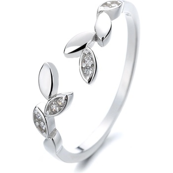 DELIS Регулируем пръстен, сребро 925, jw1368, модел на листа, родиево покритие (jw1368)