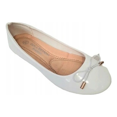 Dívčí baleríny lakované k prvnímu svatému přijímání bílé