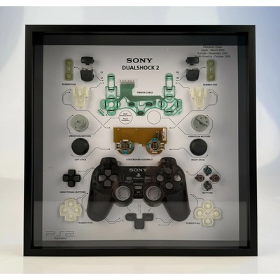 Sony PS2 DualShock 2, rámeček s rozebraným ovladačem