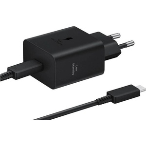 Samsung PD 45W Wall Charger (EP-T4511XBE) and USB-C Cable - захранване за ел. мрежа с USB-C изход и USB-C кабел (черен) (ритейл опаковка)