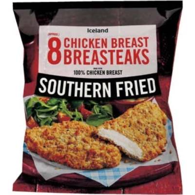 Iceland 8x Kuřecí steakové řízky příchuť Southern Fried 680 g