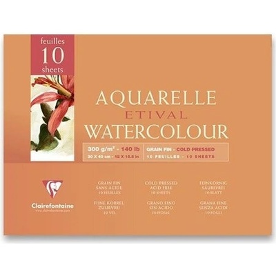 Clairefontaine Akvarelový blok Etival Cold Pressed 30 x 40 cm 10 listů 300 g
