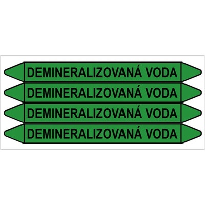 Značení potrubí, demineralizovaná voda,4 ks, 250 × 26 mm PZ 009078