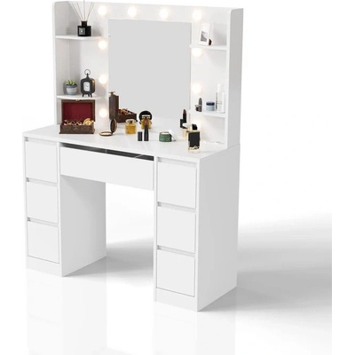 Juskys toaletní stolek Malia s LED osvětlením bílý