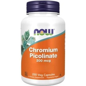 NOW Хром пиколинат 200 мкг, Chromium Picolinate, 250 капсули (NF1422)