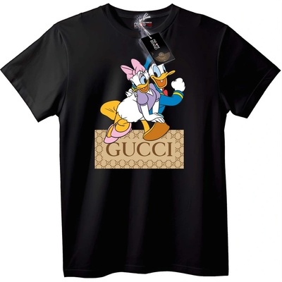 NOONEBRAND Тениска Donald & Daisy Duck Gucci - XS, Black
