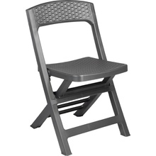 Progarden Záhradná plastová skladacia stolička Asso Rattan antracit