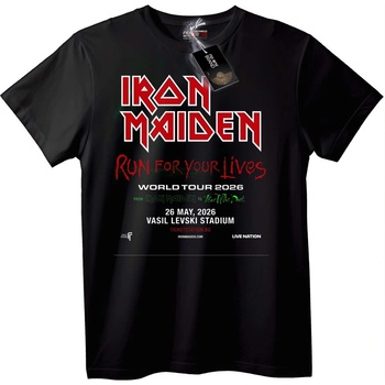 NOONEBRAND Тениска Iron Maiden Бягай за Живота 2026 - 7XL, White
