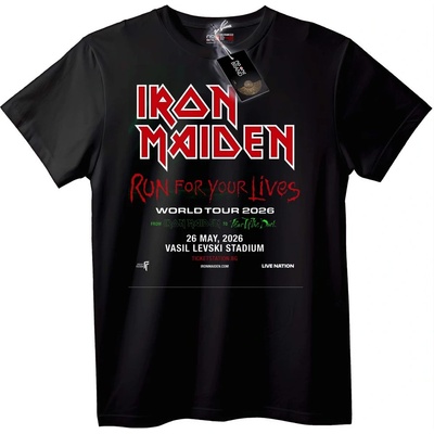 NOONEBRAND Тениска Iron Maiden Бягай за Живота 2026 - 7XL, White