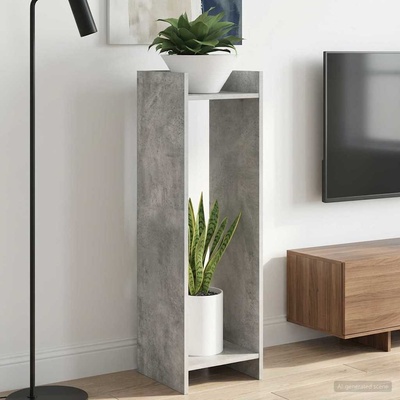 vidaXL Стойка за растения 2 бр. Бетонно сиво 30 x 30 x 100 см (899569)