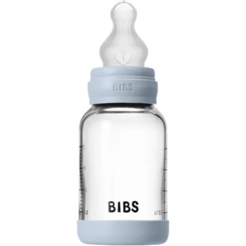 BIBS Стъклена бебешка бутилка Bibs - Със силиконов биберон, 120 ml, Baby Blue (50191231)