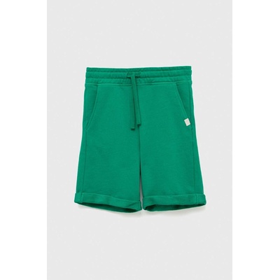 United Colors of Benetton Детски памучен къс панталон United Colors of Benetton в зелено с регулируема талия (3J68C901G.G.NOS)