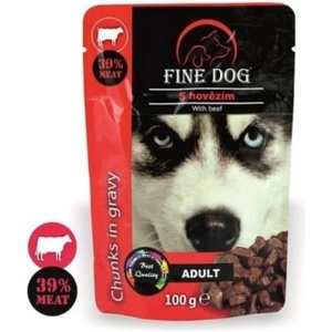 Fine Dog Adult Pouch Beef 100gr - Беззърнен пауч с говеждо месо за всички породи кучета 100гр