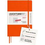Leuchtturm1917 Weekly Calendar 2027 Medium (A5) with Notebook - Appointment Planner German, Pumpkin, January-December 2027, Weekly Overview on the Left + Notes Page on the Right - 400050 (400050)
