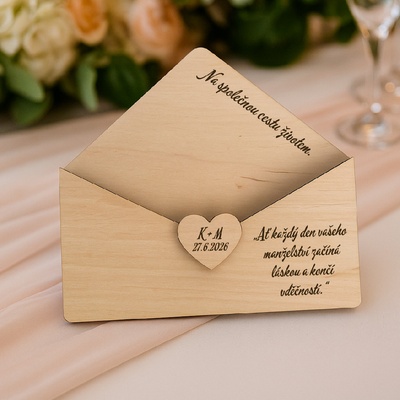 Dřevěná obálka na peníze – elegantní a stylové předání dárku