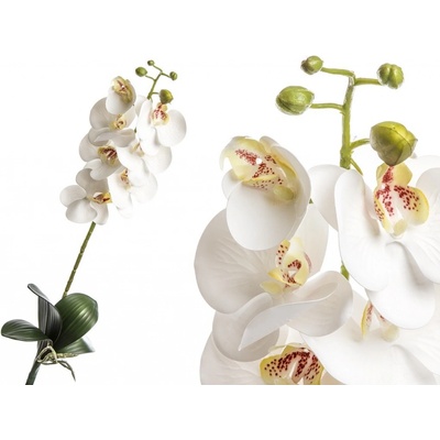 Umělá orchidej 95 cm, bílo-žlutá