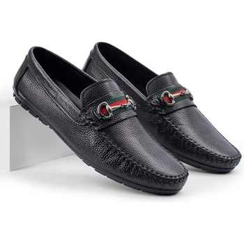 Alexander garcia Мъжки мокасини от естествена кожа - Черни 20230321114 (381526_Черно)