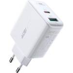 ACEFAST Захранване за ел. мрежа с USB-A и USB-C изходи и технология за бързо зареждане - Acefast A5 Dual Port Wall Charger 32W (бял) (A5-white)
