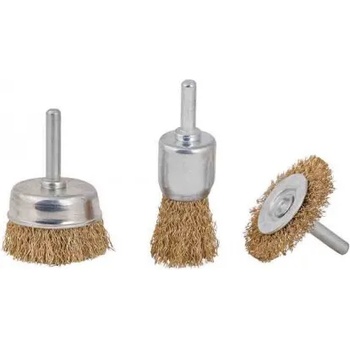 Image 1 of Raider Четки телени за бормашина 3 бр. к-т месинг raider