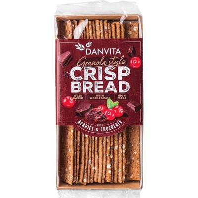 Danvita Krehké pšeničné granola plátky s ovocím a čokoládou 130 g