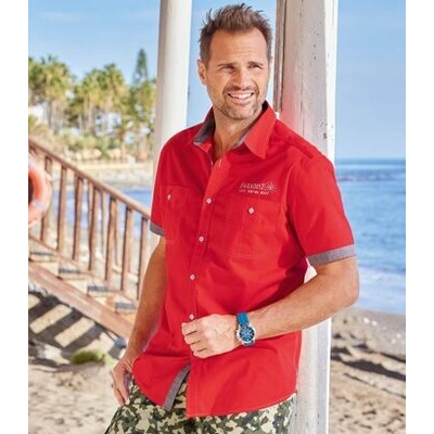 Atlas For Men popelínová košeľa Sunset Beach oranžová