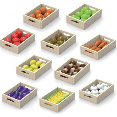Viga Toys sada 10 debničiek na ovocie a zeleninu