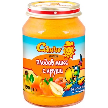 Слънчо пюре плодов микс с круши - 190 г