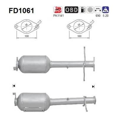 Filtr sazových částic, výfukový systém AS FD1061