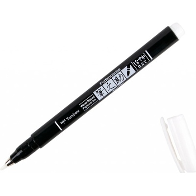 Tombow Brush Pen Fudenosuke pastel na čierny papier, white (WS-BS01)
