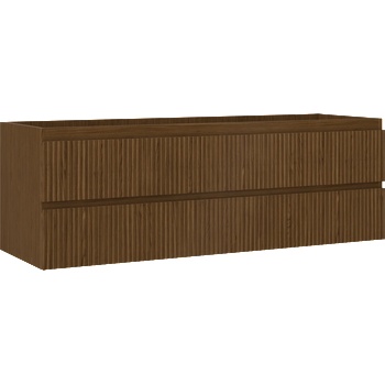 Mexen Rivel шкаф за баня под умивалник 140 см, 2 чекмеджета, оребрен, орех (91A20-14047-2-BFF86)