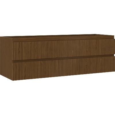 Mexen Rivel шкаф за баня под умивалник 140 см, 2 чекмеджета, оребрен, орех (91A20-14047-2-BFF86)