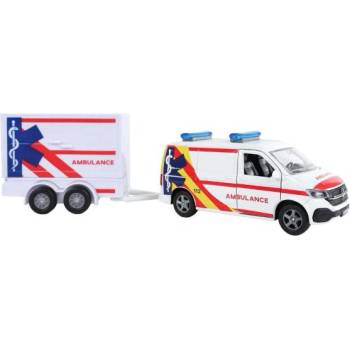 Mikro Kids Globe Traffic VW Transporter линейка 27, 5см метален обратен ход с ремарке