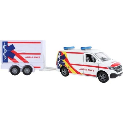 Mikro Kids Globe Traffic VW Transporter линейка 27, 5см метален обратен ход с ремарке