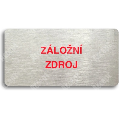 ACCEPT Piktogram ZÁLOŽNÍ ZDROJ - stříbrná tabulka - barevný tisk bez rámečku