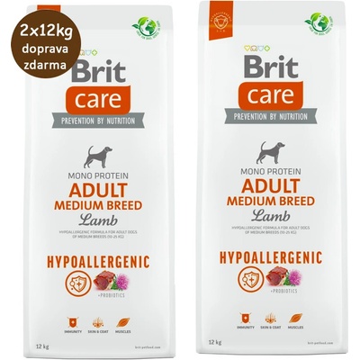 Brit Care Hypoallergenic Adult Medium Breed Lamb 2 x 12 kg