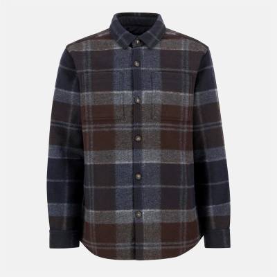 Barbour Риза с дълъг ръкав Barbour Men's Chapter Check Long Sleeve 4 Pockets Overshirt - MdOak Trtn TN38