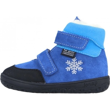 Jonap kožené zimní boty s membránou Jerry světle modrá vločka