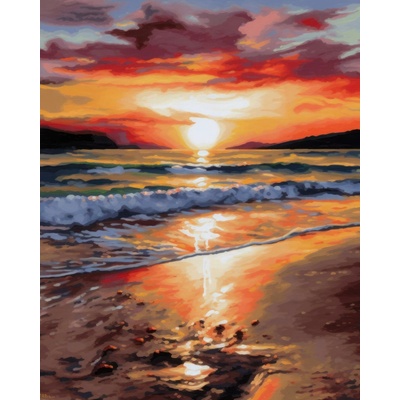 ZUTY Obrazy na stenu - Západ slnka na brehu mora Rámovanie: vypnuté plátno na rám, Rozmer: 40x50 cm
